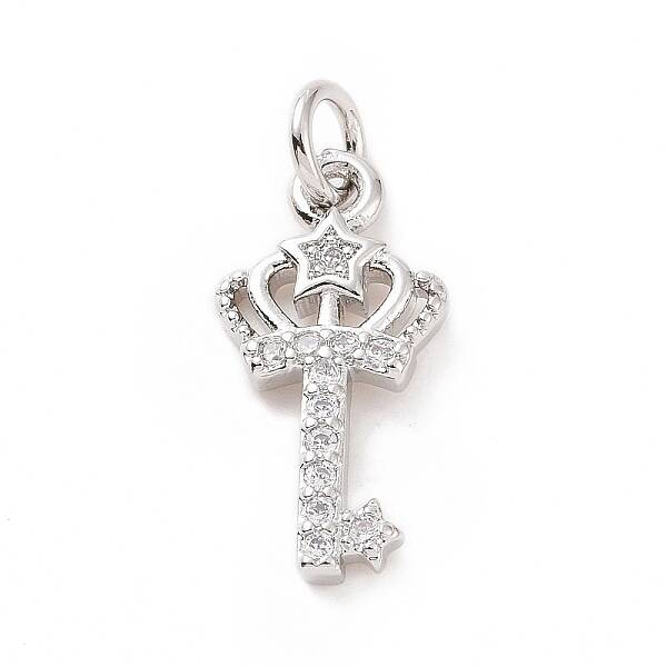 Brass Micro Pave Cubic Zirconia Pendants