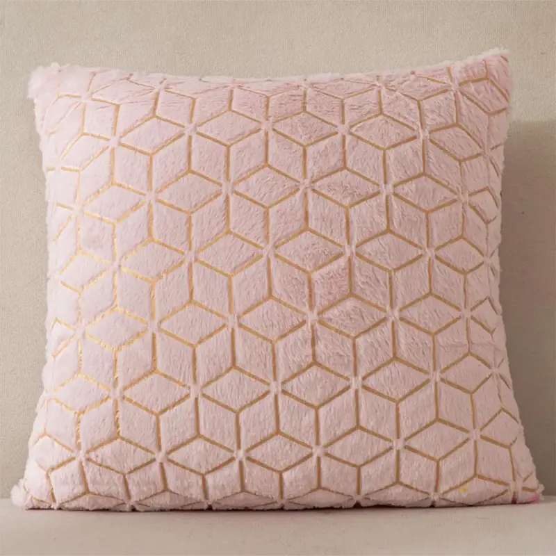Plush Checkered Cushion Cover without Filler, 1 Count Home Soft Throw Pillow Cover, Modern Square Pillowcase for Home Decorat...