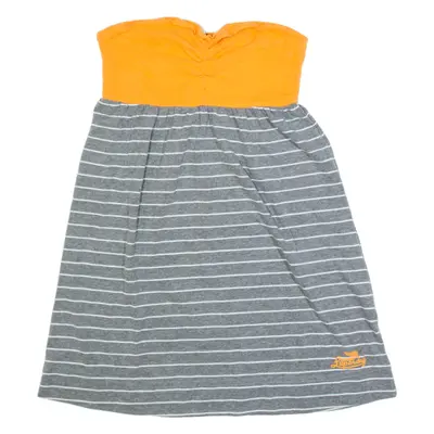 SUPERDRY Womens Day Dress Grey Striped Sleeveless Short S