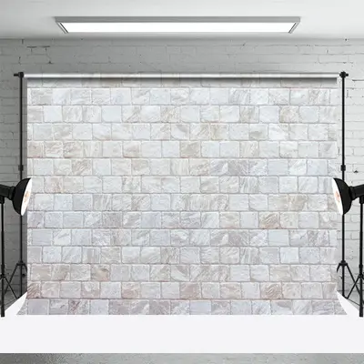 White Brick Wall Bucolic Backdrop For Photography - Aperturee