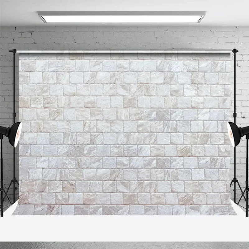 White Brick Wall Bucolic Backdrop For Photography - Aperturee
