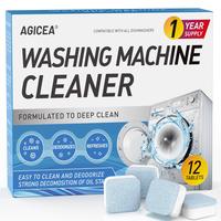 Washing Machine Cleaner Descaler 12 Pack - Deep Cleaning Tablets For HE Front Loader & Top Load Washer, Septic Safe Eco-Frien...