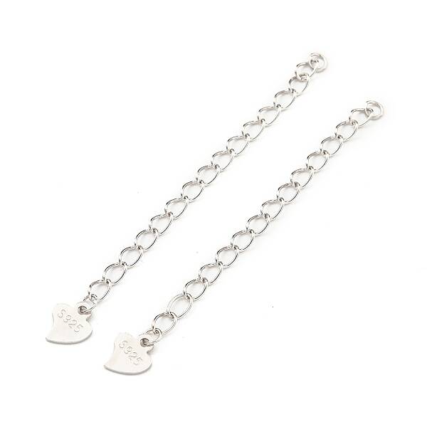 Rhodium Plated 925 Sterling Silver Chain Extender