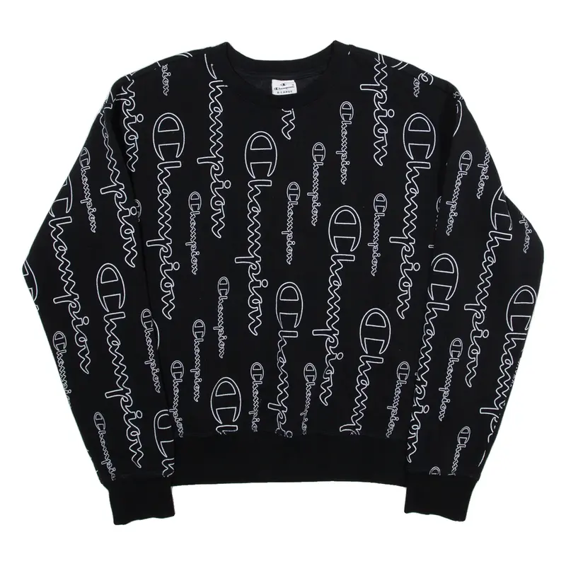 CHAMPION Womens Sweatshirt Black XL