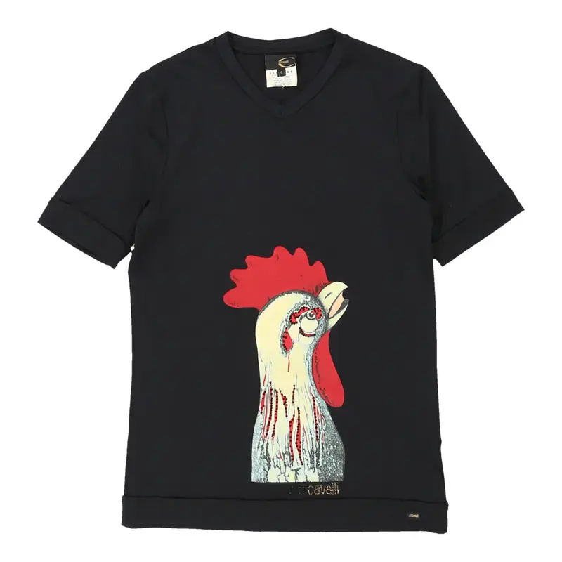 Just Cavalli Graphic T-Shirt - Small Black Nylon Blend | Size: small