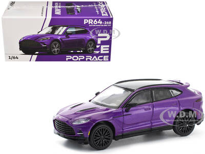 Aston Martin DBX 707 Storm Purple Metallic with Black Top 1/64 Diecast Model Car by Pop Race