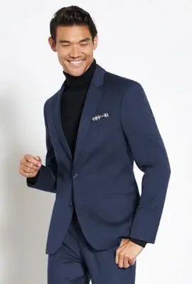 Suit And Turtleneck Combo - Turtleneck Prom Outfits - Prom Turtleneck  Black Suit