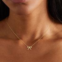 Lexody Bow Necklace - Dainty  Bow Necklace Cute Small Tiny Bow Pendant Choker Chain Necklace Trendy Necklaces for Women