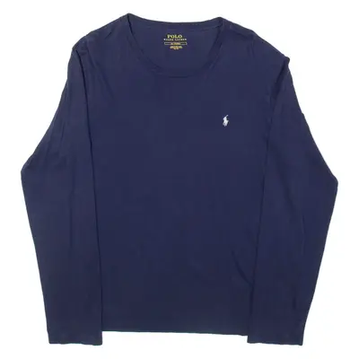 POLO RALPH LAUREN Mens T-Shirt Blue Long Sleeve M