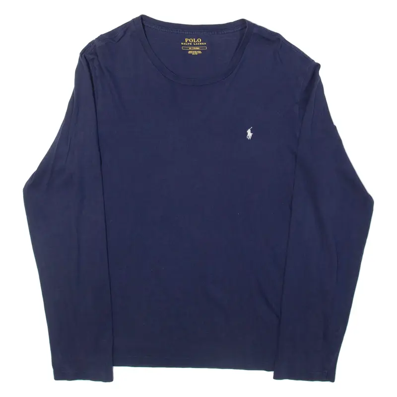 POLO RALPH LAUREN Mens T-Shirt Blue Long Sleeve M