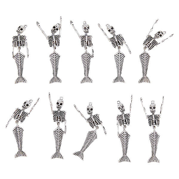10Pcs Tibetan Style Alloy Big Pendants