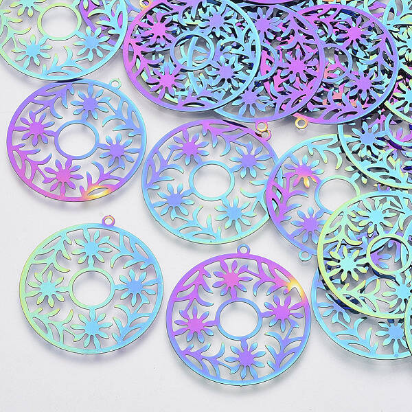 Ion Plating(IP) 201 Stainless Steel Filigree Pendants