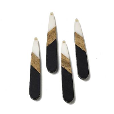 Opaque Resin & Walnut Wood Pendants