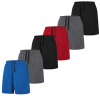 3/5/6 Pcs Men's Sports Shorts,Training Cycling Outdoor Golf Sweatpants, Solid Color Springtok Gymshorts Shorts With Drawstrin...