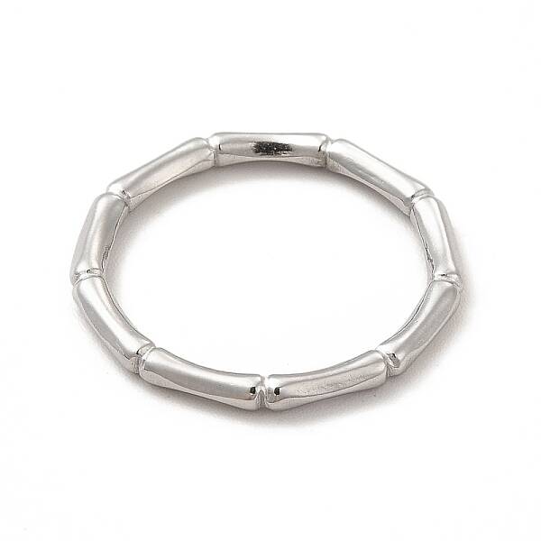 Non-Tarnish 304 Stainless Steel Bamboo Finger Ring for Men Women
