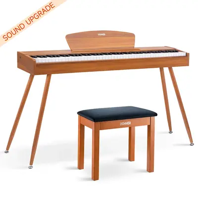 Donner DDP-80 Wooden Digital Piano - Natural Sound Upgrade / Piano+Wooden Bench