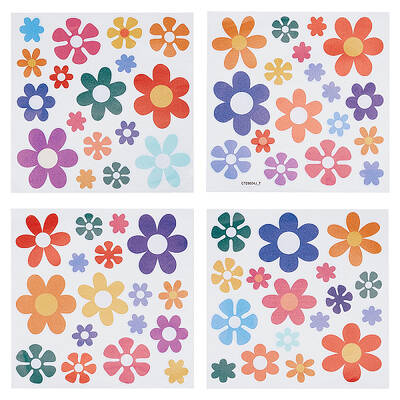 Flower Self-Adhesive Waterproof PVC Stickers