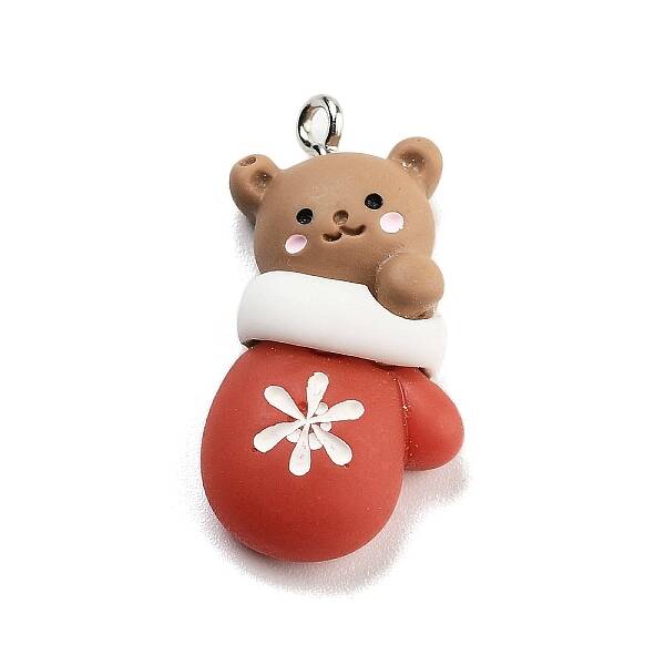 Christmas Theme Opaque Resin Pendants