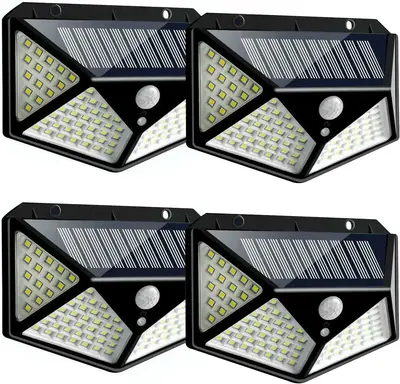 100LED Solar Interaction Wall Lamp, With Smart Motion Sensor, Solar Outdoor Lights With Wide Angle Wall Light For Patio Pathw...
