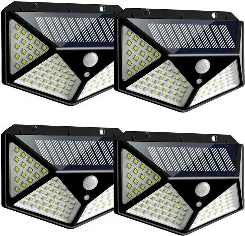 100LED Solar Interaction Wall Lamp, With Smart Motion Sensor, Solar Outdoor Lights With Wide Angle Wall Light For Patio Pathw...