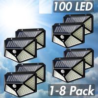 100LED Solar Interaction Wall Lamp, With Smart Motion Sensor, Solar Outdoor Lights With Wide Angle Wall Light For Patio Pathw...