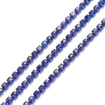 Brass Sapphire Rhinestone Strass Chains