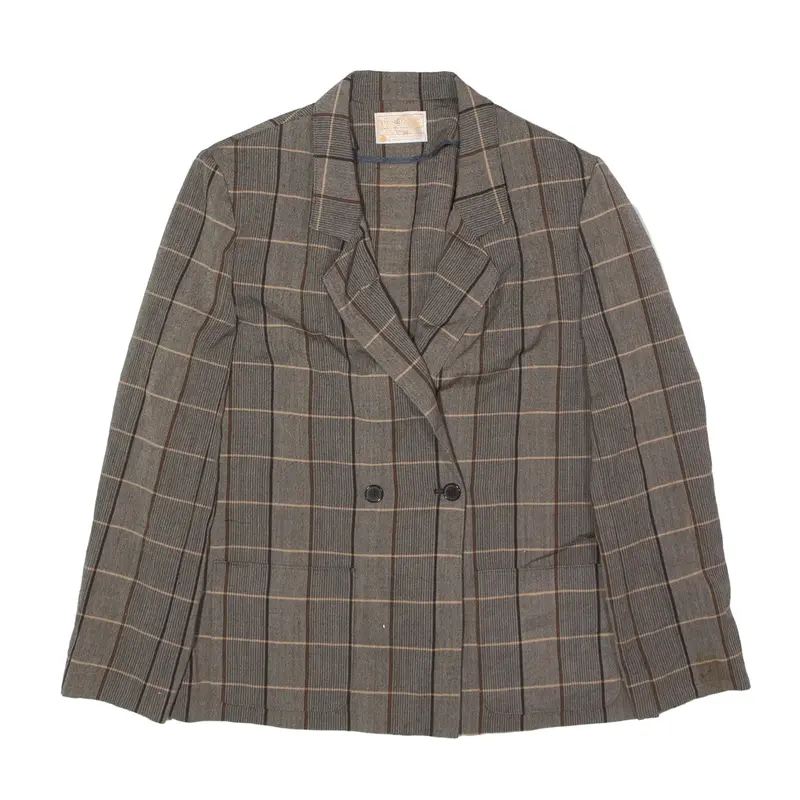 PENDLETON Lightweight Blazer Jacket Grey Wool 90s Check Womens L