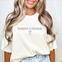 Patriotic & Pregnant Shirt – 4th of July Maternity Announcement Tee | Comfort Colors