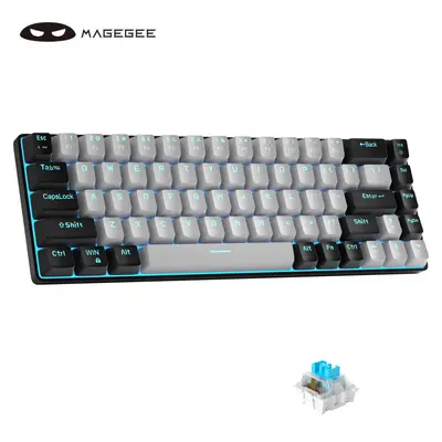 MageGee MK-BOX Gaming Keyboard Mechanical, Portable 60% Compact 68 Keys Mini Creamy Keyboard Gaming with LED Backlit, Wired O...