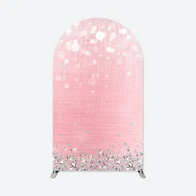 Aperturee Pink Glitter Diamonds Bokeh Arch Backdrop For Party | Chiara Arch Backdrop Diy | Diy Arch Backdrop Cover | Custom A...