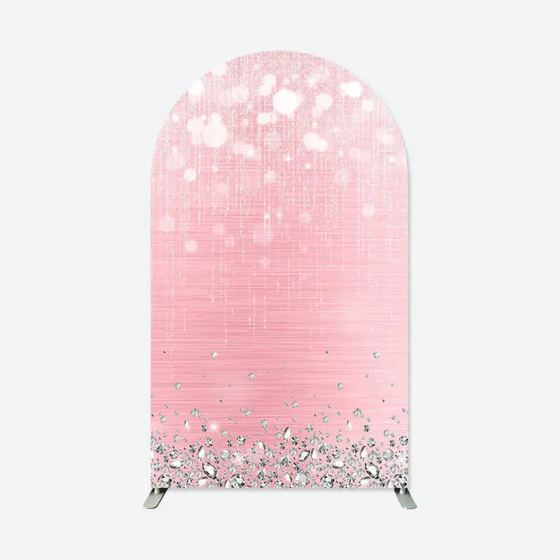 Aperturee Pink Glitter Diamonds Bokeh Arch Backdrop For Party | Chiara Arch Backdrop Diy | Diy Arch Backdrop Cover | Custom A...