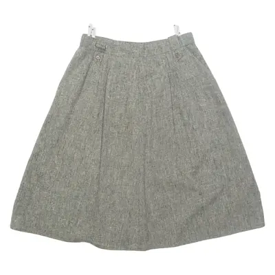 GRESSLER TO YOURS Womens A-Line Skirt Grey Midi Wool M