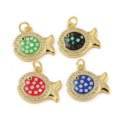 Brass Micro Pave Cubic Zirconia Pendants
