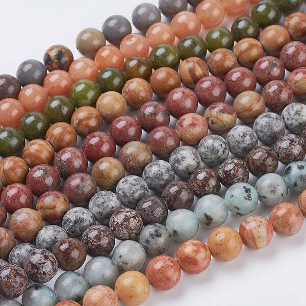 Natural Mixed Gemstone and Dyed Jade Beads Strands