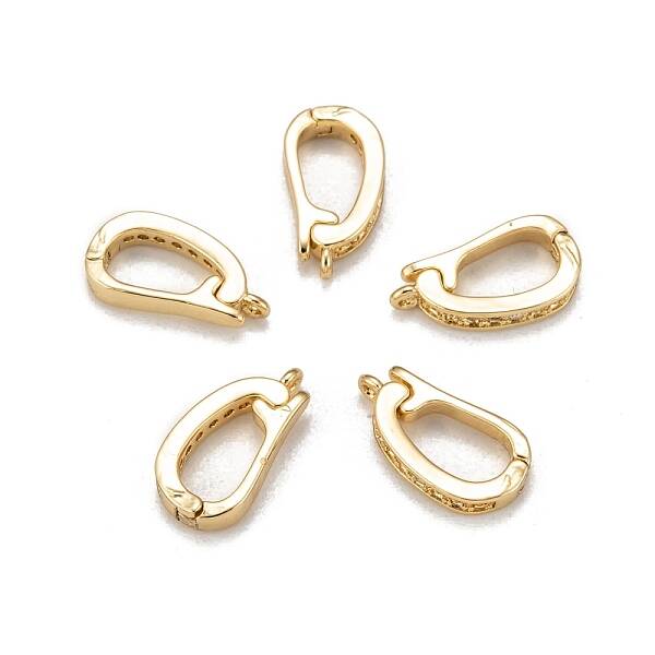 Brass Micro Pave Cubic Zirconia Fold Over Clasps