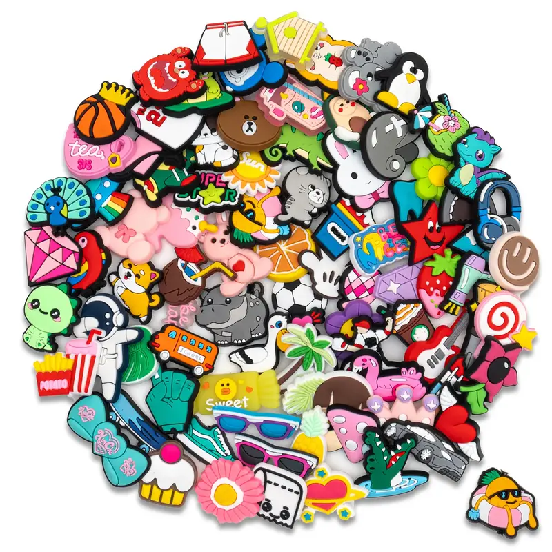 Lot of 30 50 100PCS Set Random Shoe Charms PVC Charms for Shoes Decoration Charms