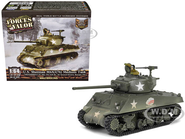 U.S. Sherman M4A3(76) Medium Tank THUNDERBOLT IV, 37th Tank Battalion, 4th Armored Division, Bastogne (1944) United States ...