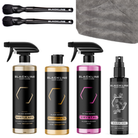 BLACKLINE Interior Kit – Complete Car Care Bundle with Cleaner, Leather Conditioner, Glass Cleaner, Microfibers, Brushes & ...