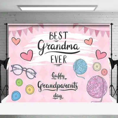 Aperturee Best Grandma Ever Happy Grandparents Day Backdrop - Aperturee
