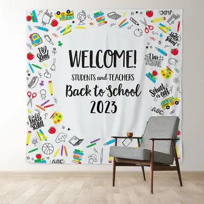Colorful Stationeries 2023 Back To School Backdrop - Aperturee