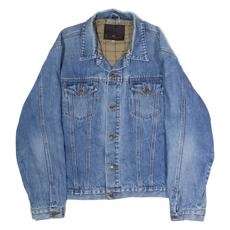 JACK MORGAN Mens Blanket Lined Denim Jacket Blue L