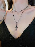 Creative Rhinestone & Criss Cross Decor Pendant Necklace, Rhinestone Cross Necklace, Mexican Necklaces, Ideal Fashion Summer ...