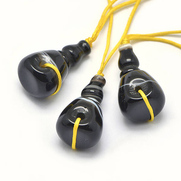 Natural Agate 3 Hole Guru Beads