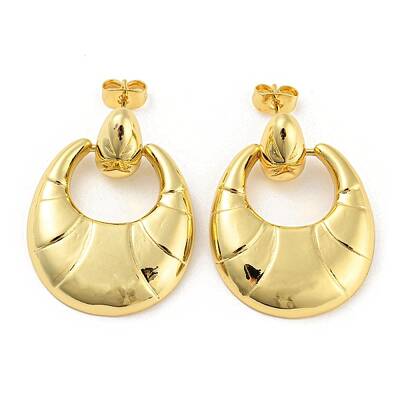 Brass Dangle Stud Earrings