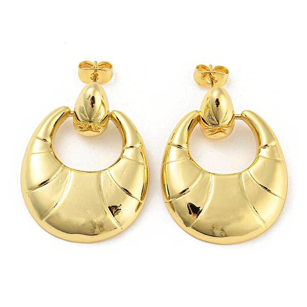 Brass Dangle Stud Earrings