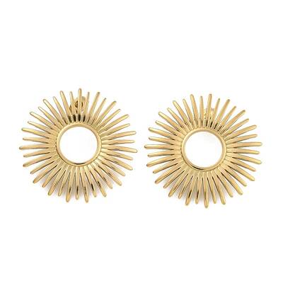 304 Stainless Steel Flower Stud Earrings for Women