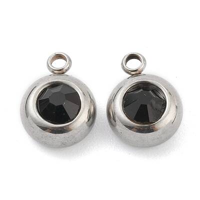 201 Stainless Steel Rhinestone Charms