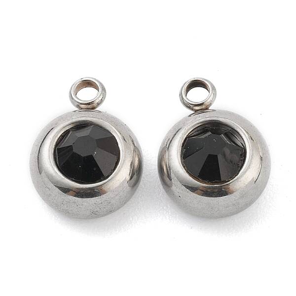 201 Stainless Steel Rhinestone Charms