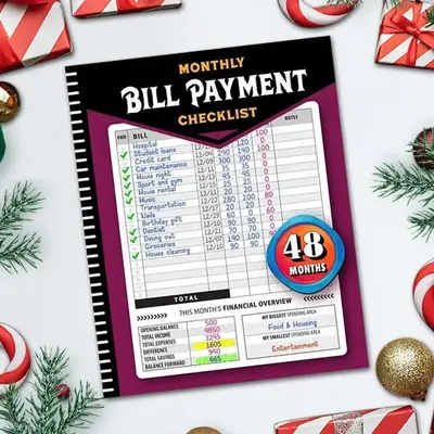 Monthly Bill Payment Checklist, 1 Count Bill Tracker Notebook, Creative 4-year Guide Book for Home & Money Managers
