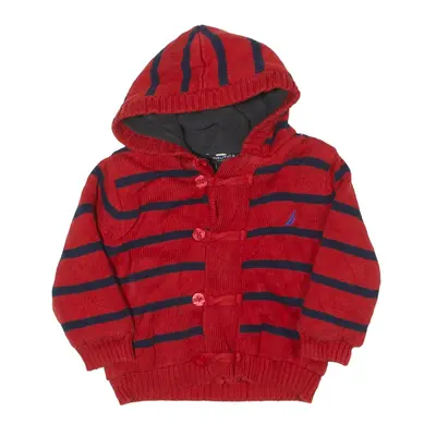 NAUTICA Fleece Lined 1 Years Knit Jacket Red Striped Boys